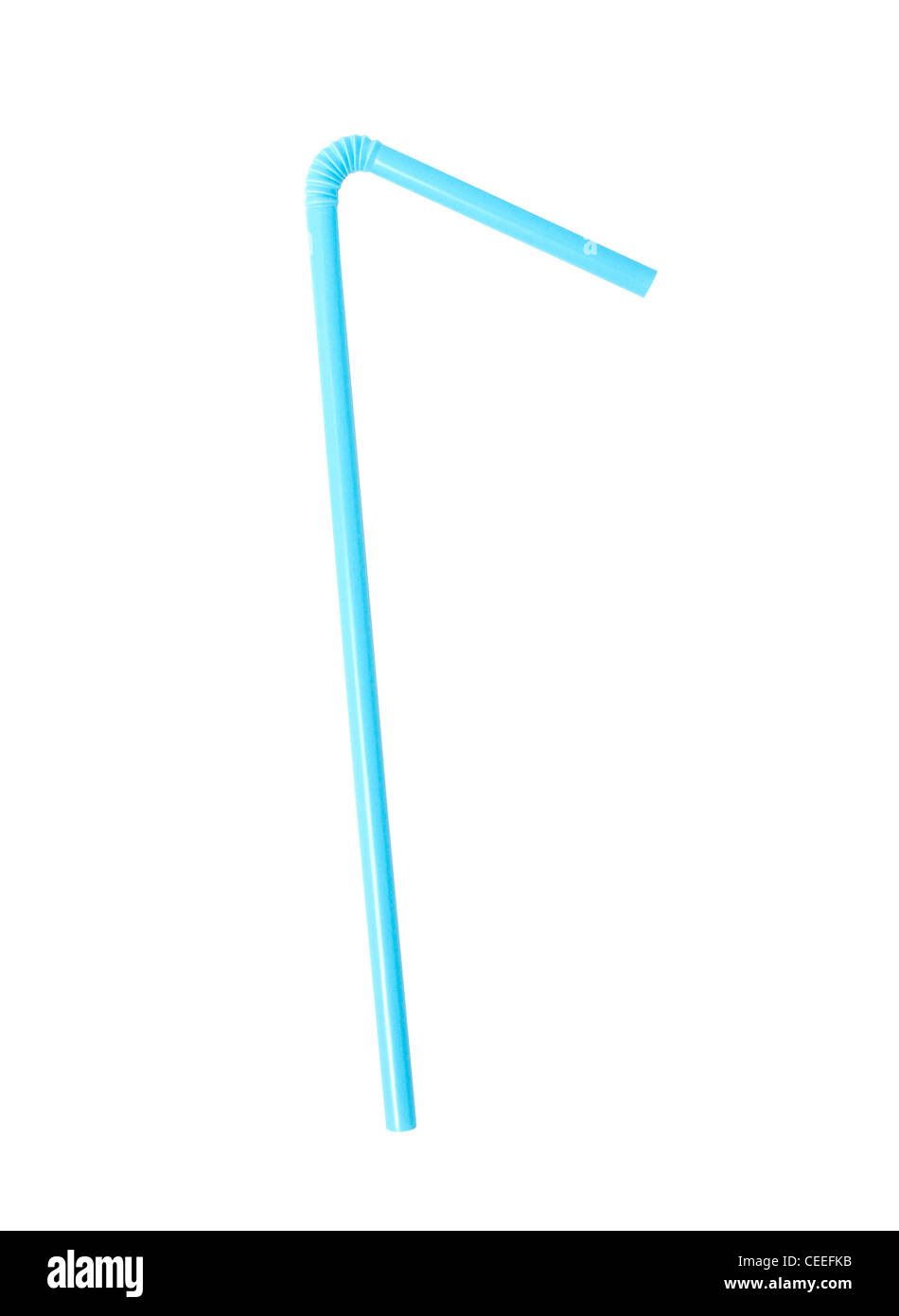 Blue party straw Stock Photo