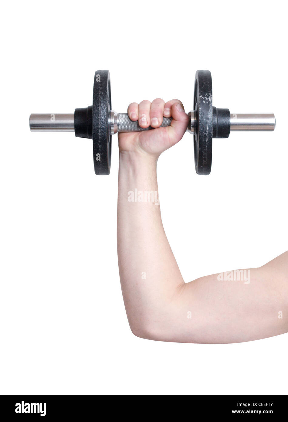 Arm lifting weight Stock Photo