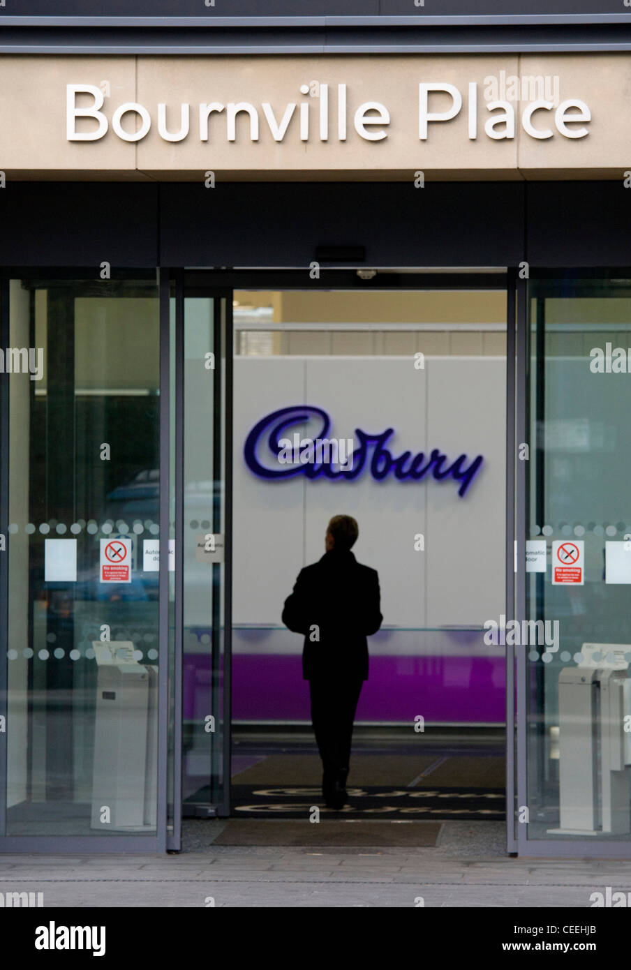 The entrance to Bournville Place the offices of Cadbury chocolate, Bournville, Birmingham, UK. Stock Photo