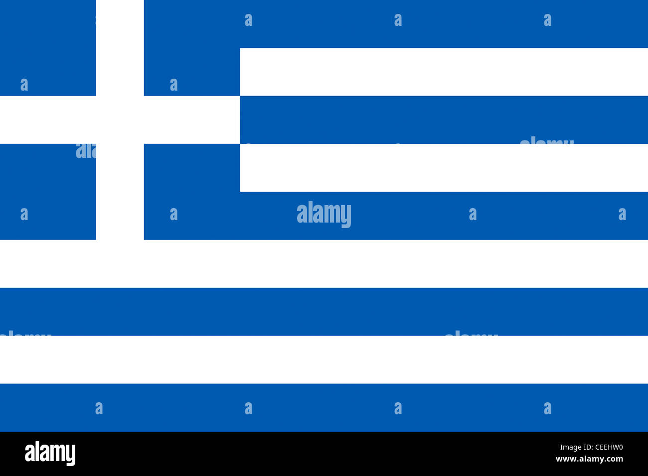 National flag of the Republic of Greece. Stock Photo
