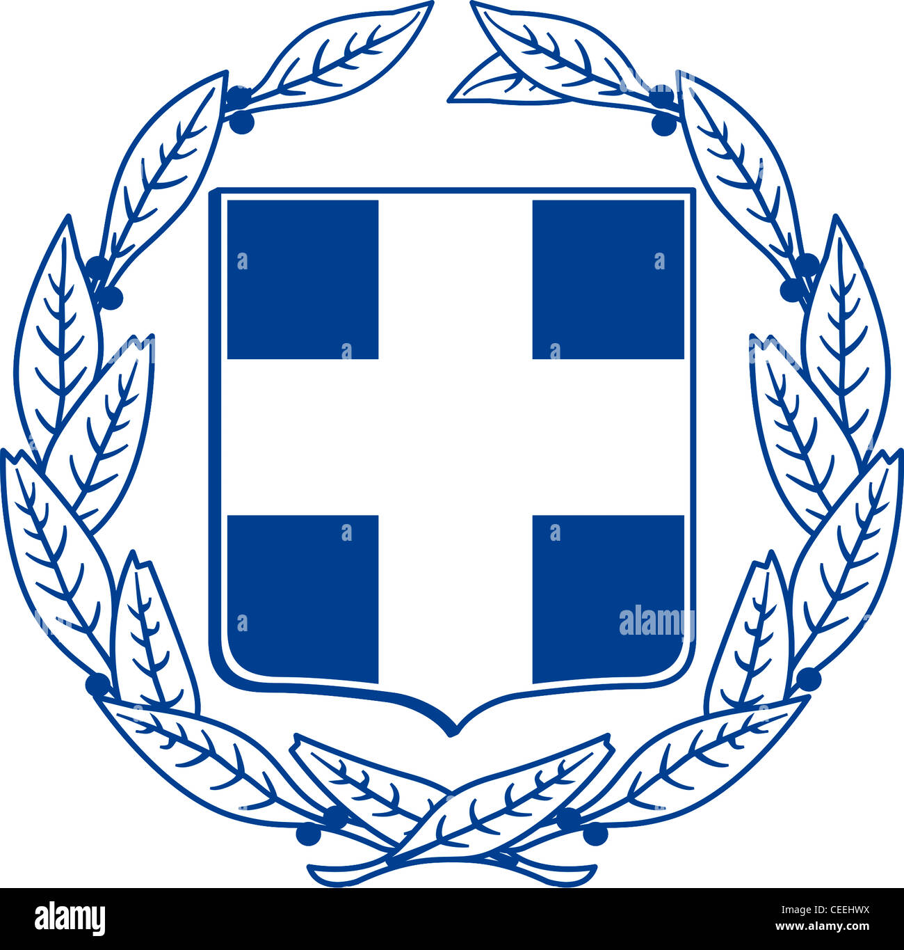 Coat of arms of the Republic of Greece. Stock Photo