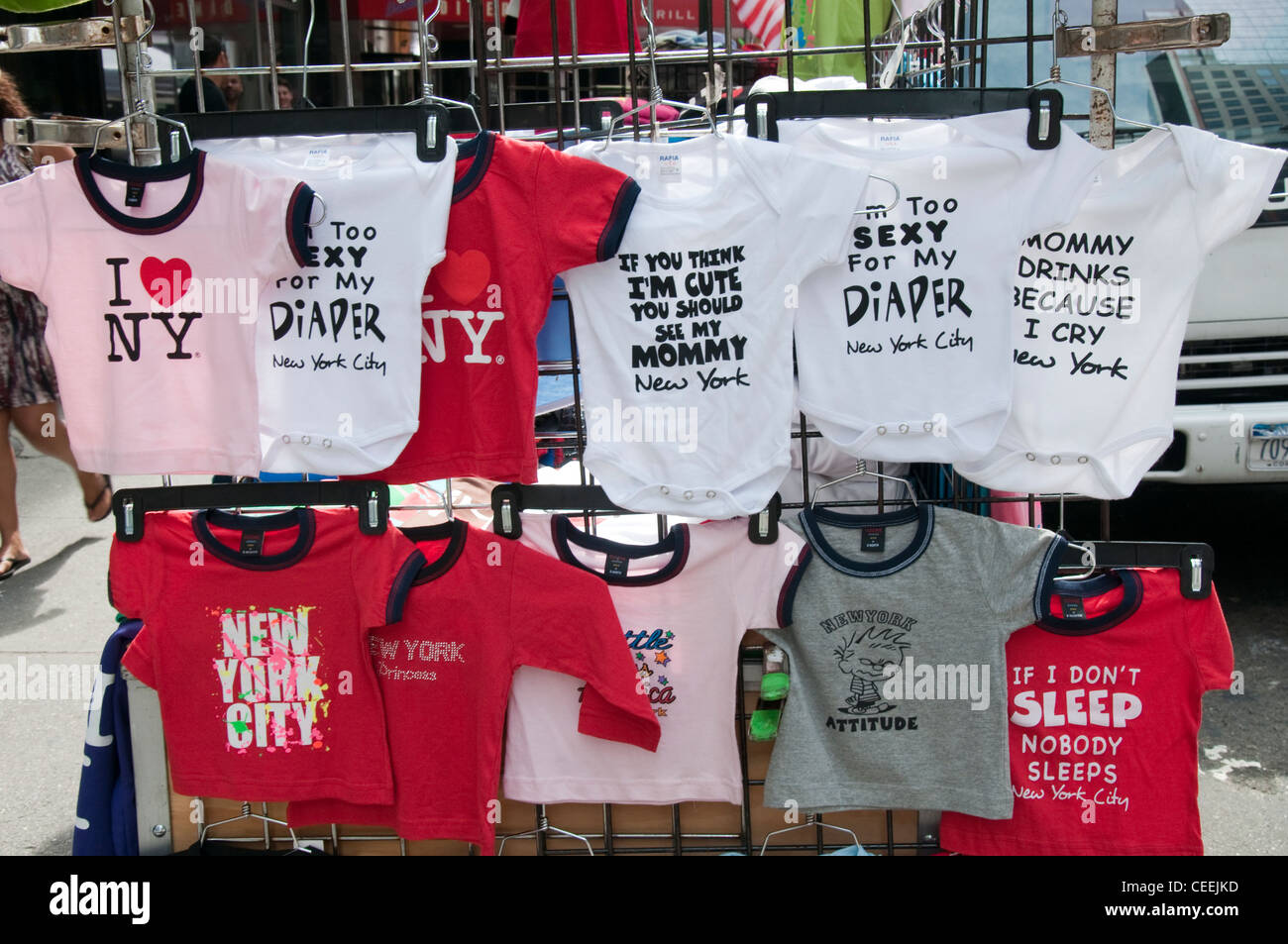 Souvenir T-Shirts for sale in New York City, USA Stock Photo - Alamy