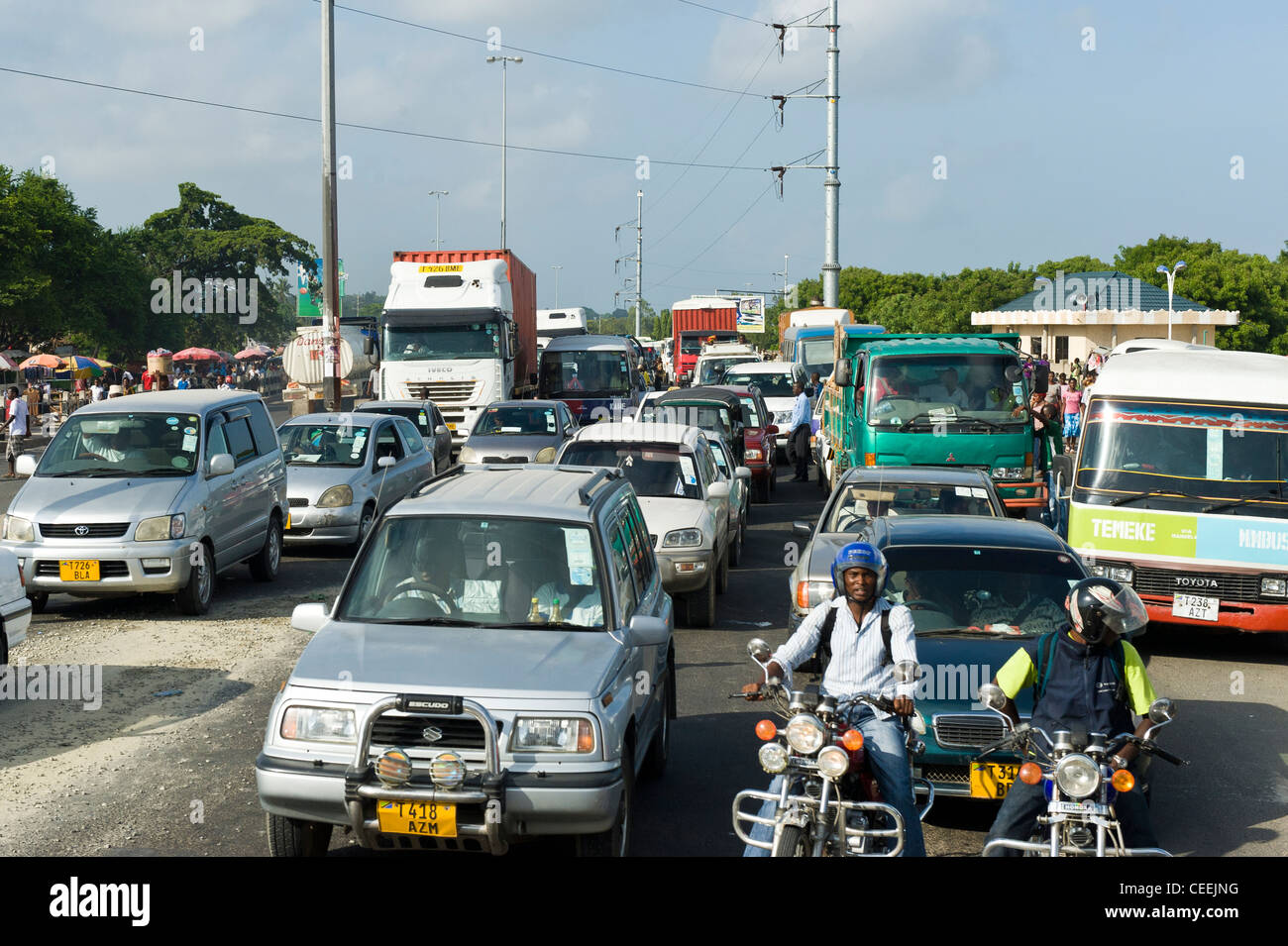 Traffic jam in Dar es Salaam Tanzania Stock Photo