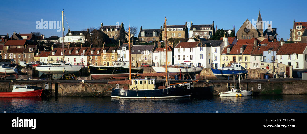 St Monans Harbour and Boats, Fife, Scotland Stock Photo