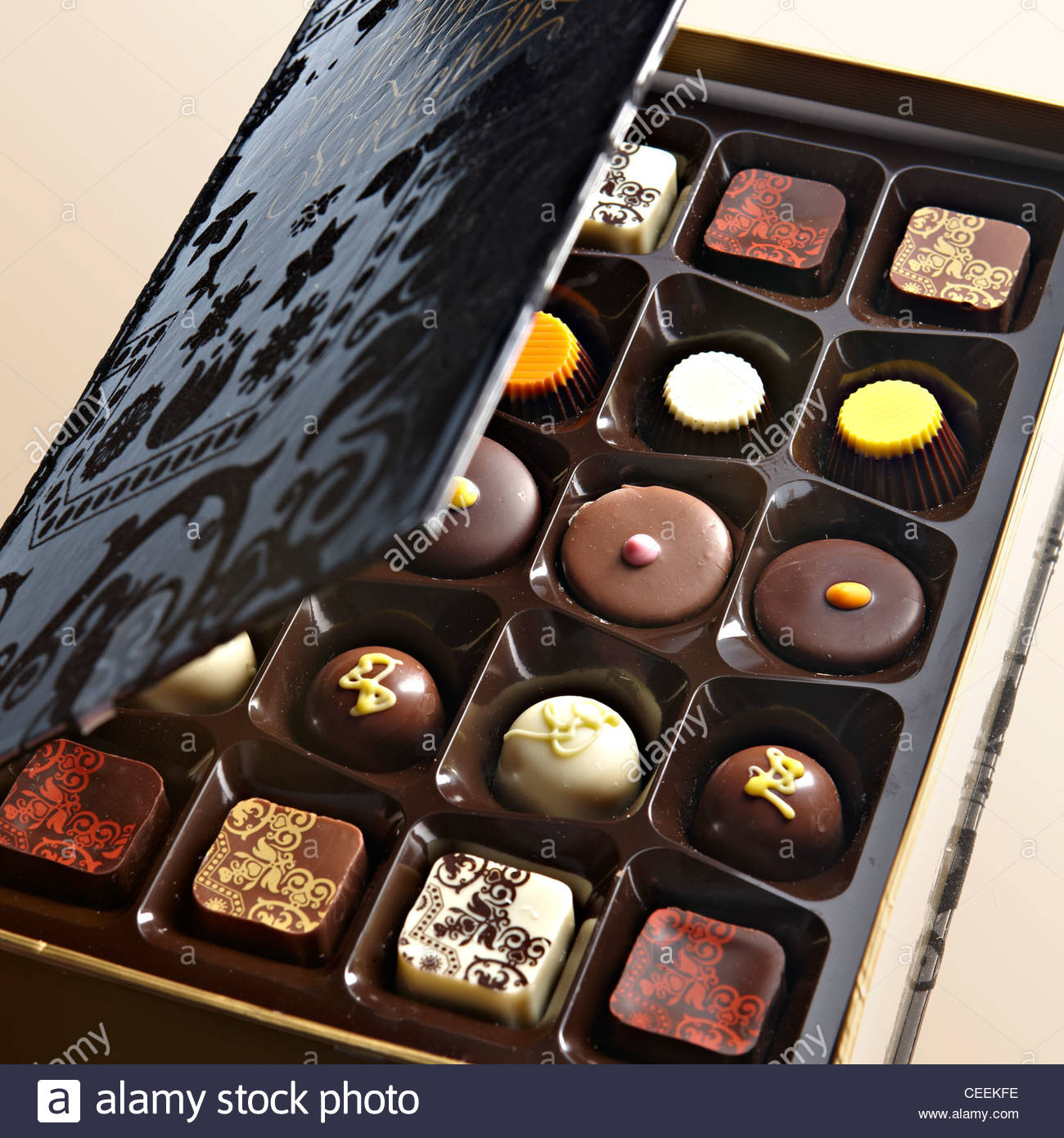 Fancy Box Of Chocolates Stock Photo 43348578 Alamy