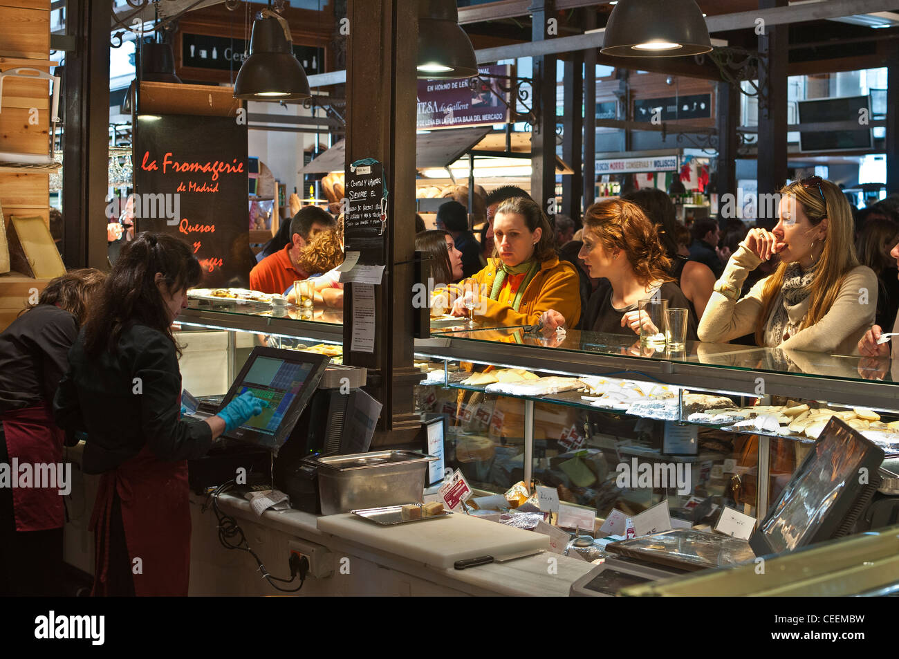 A wine and cheese bar in the Mercado de San Miguel, just off of the