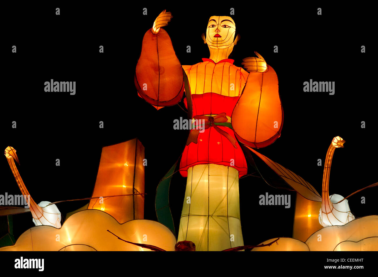 Silk Lanterns from the Chinese Mid-Autumn Lantern Festival Stock Photo ...