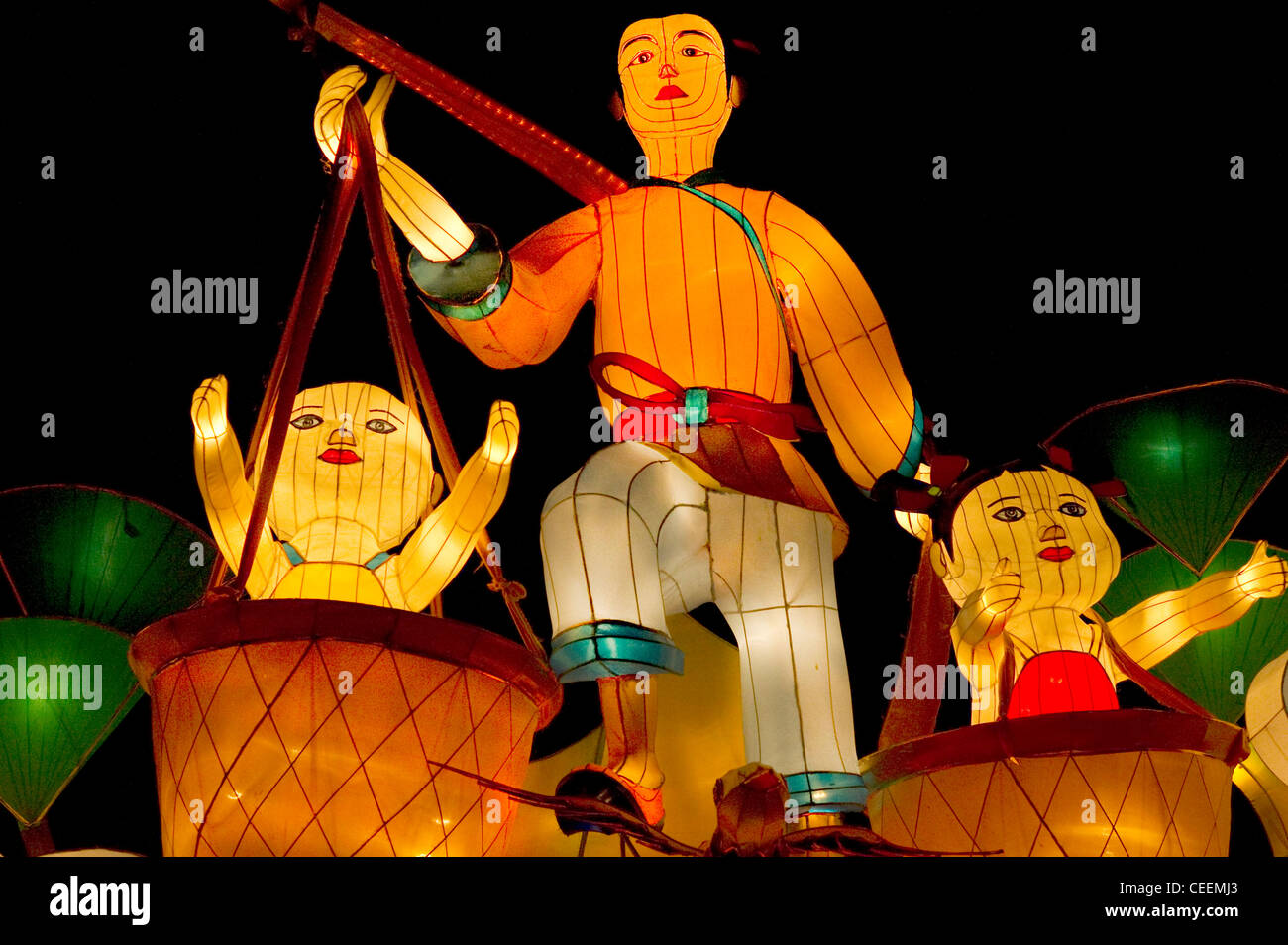 Silk Lanterns from the Chinese Mid-Autumn Lantern Festival Stock Photo ...