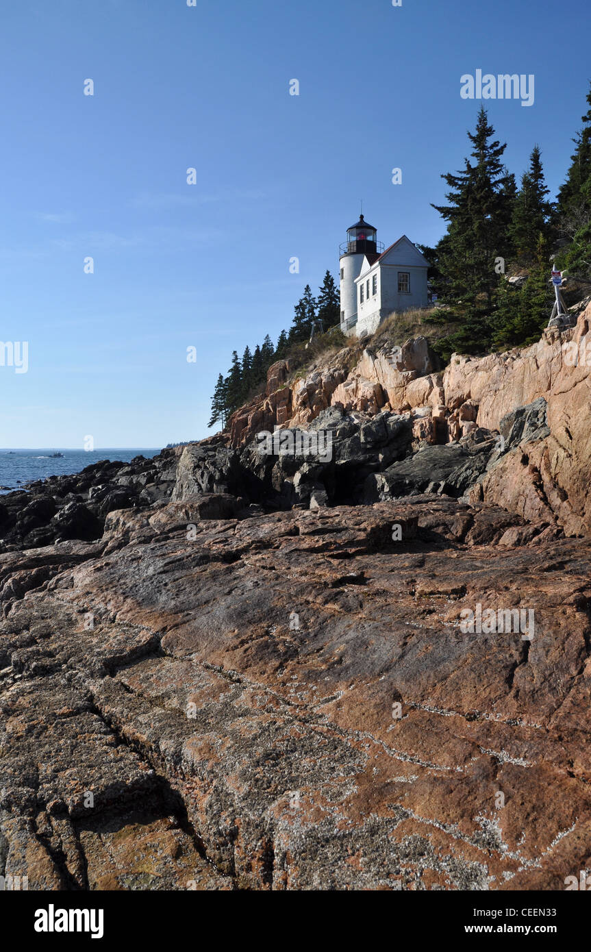 Bass Harbor Head Light, Acadia National Park, Mount Desert Island, Maine, USA Stock Photo