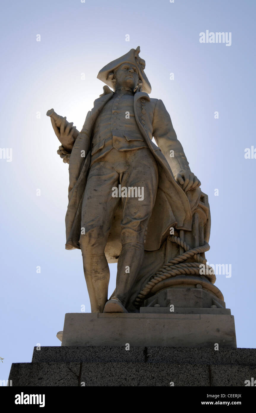 Statue of explorer, Captain James Cook in Queen Victoria Square