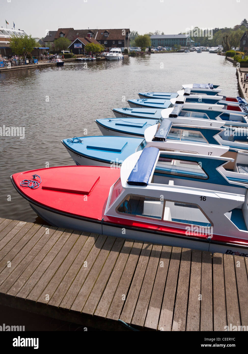 Boats for Hire at Wroxham on the River Bure Stock Photo Alamy