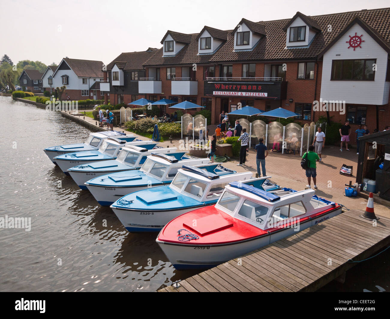 Boats for Hire at Wroxham on the River Bure Stock Photo Alamy
