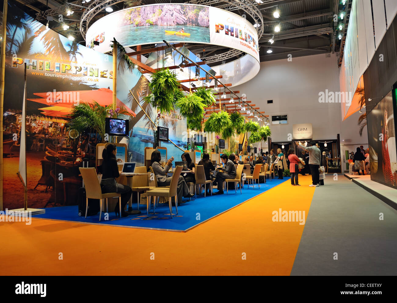 London "World Travel Market" exhibition, Excel Stock Photo Alamy
