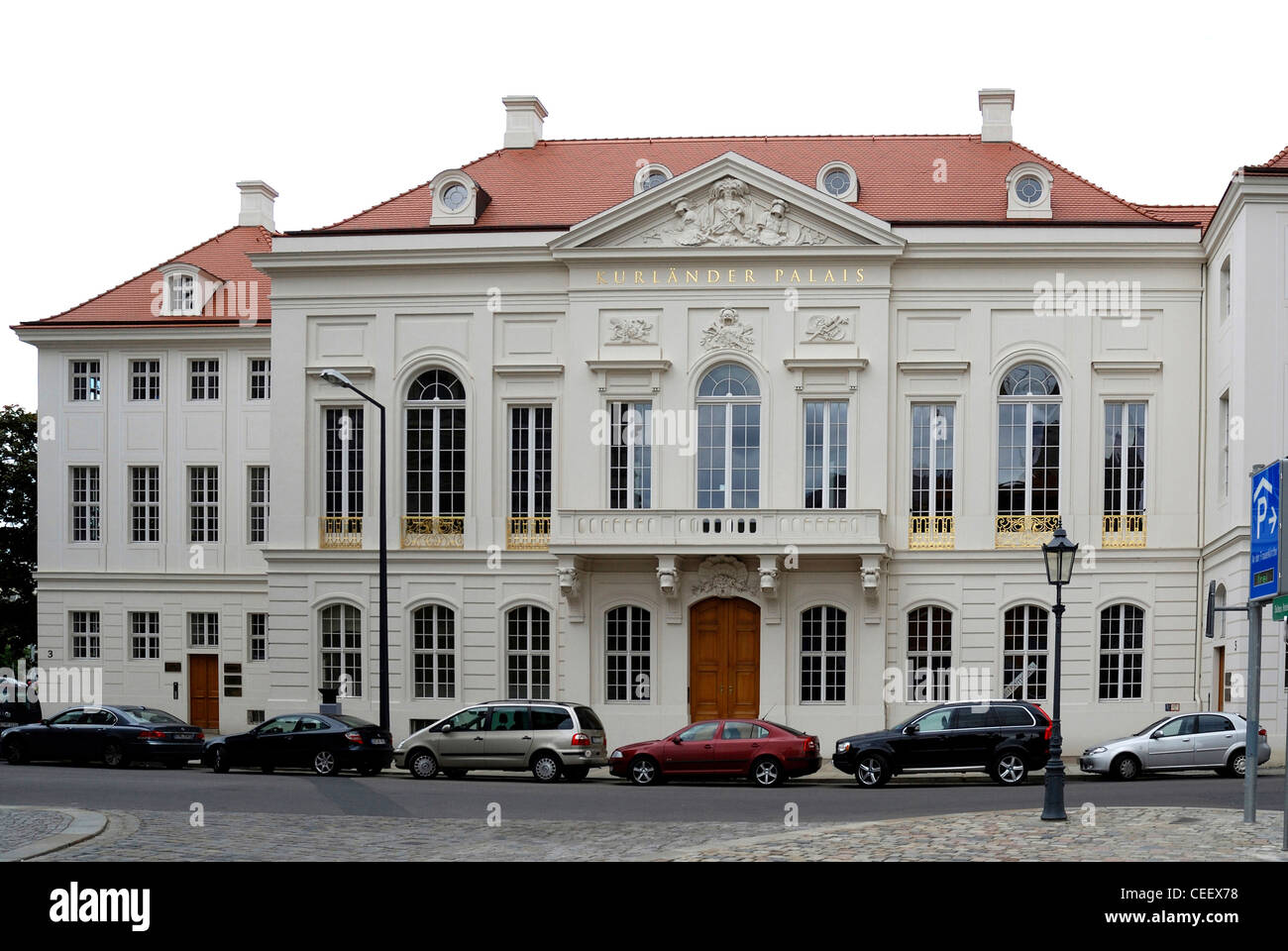 Historical building Kurlaender Palais in Dresden after the reconstruction. Stock Photo