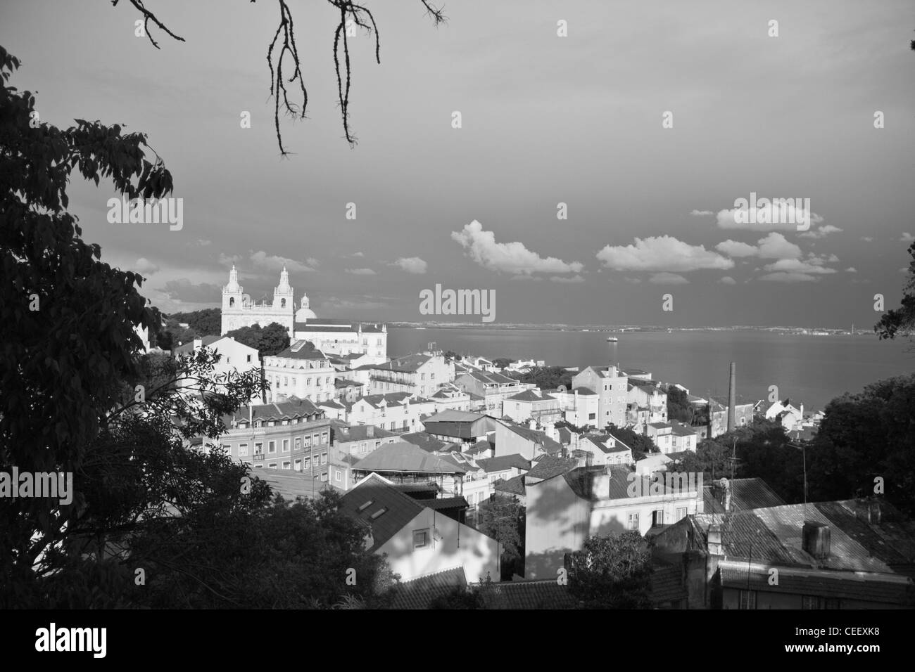 A beautiful view from Castelo de São Jorge, overlooking Lisbon. Stock Photo