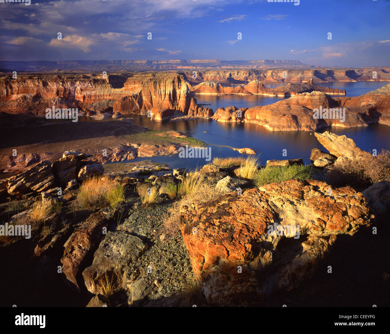 Sunset on Gunsight Bay in Lake Powell from Alstrom Point in Glen Canyon