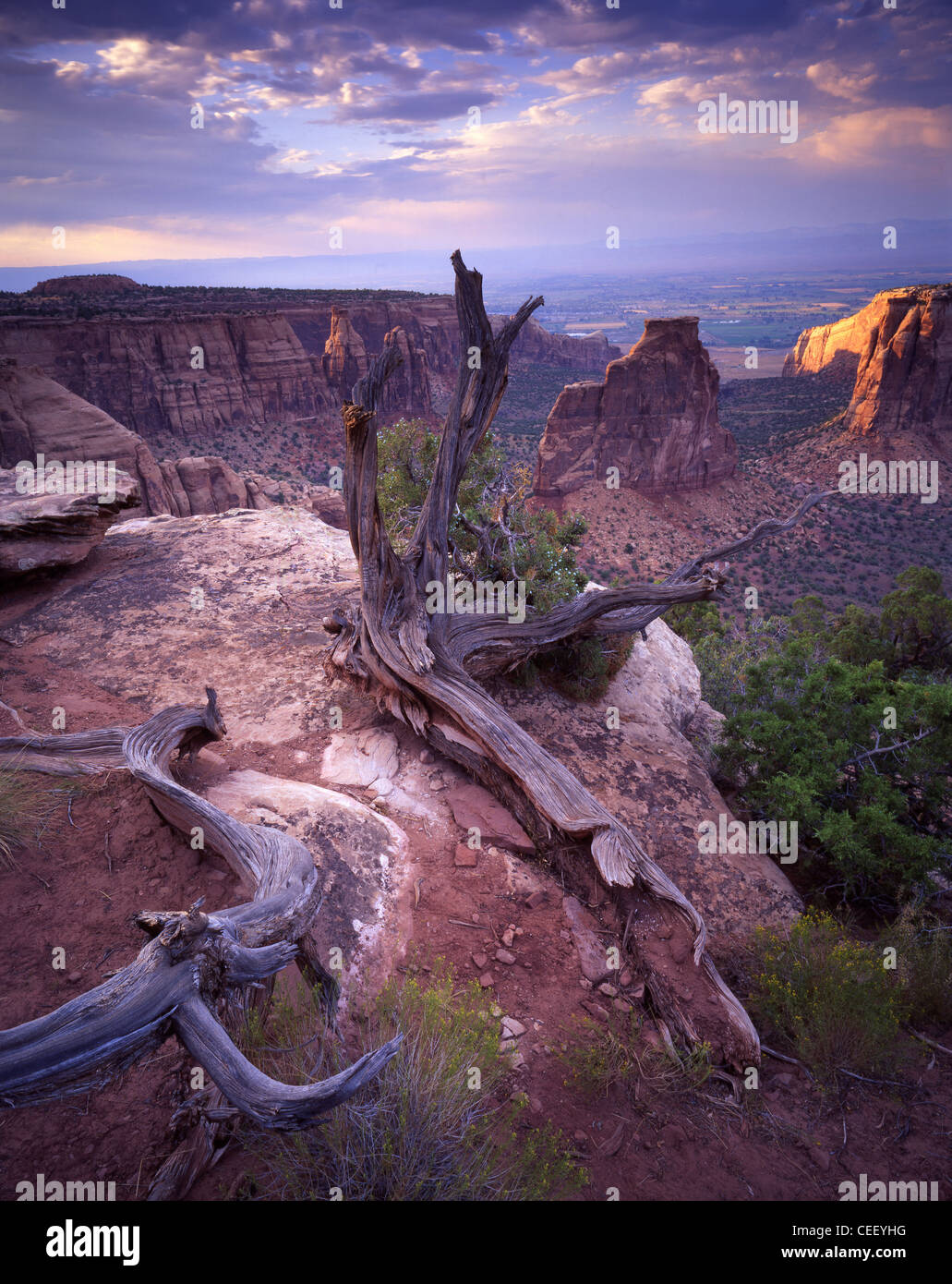 Last light on Monument Canyon in Colorado National Monument near Grand