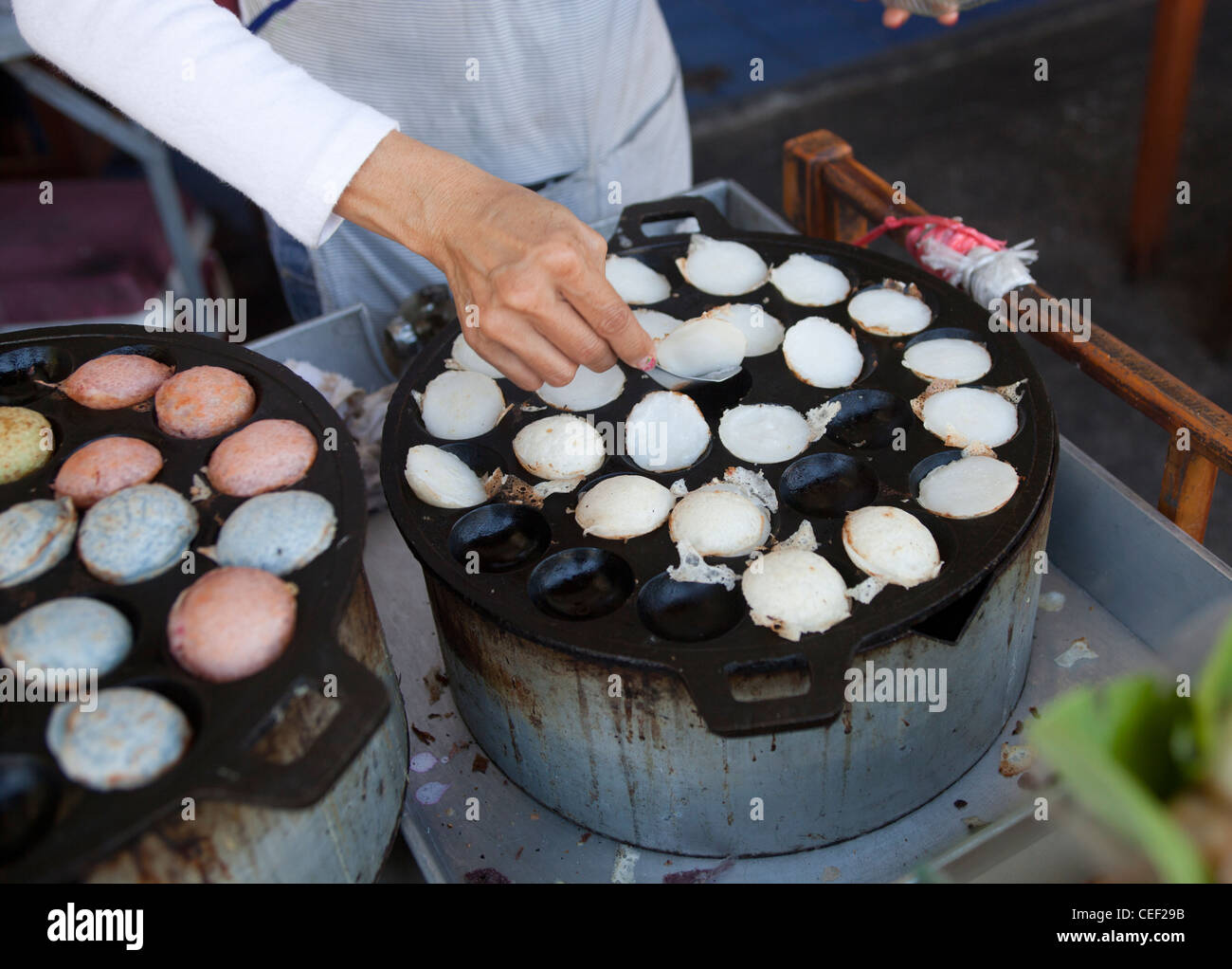 Kanom Krok Traditional Thai Coconut Dessert on sale in Chiang Mai