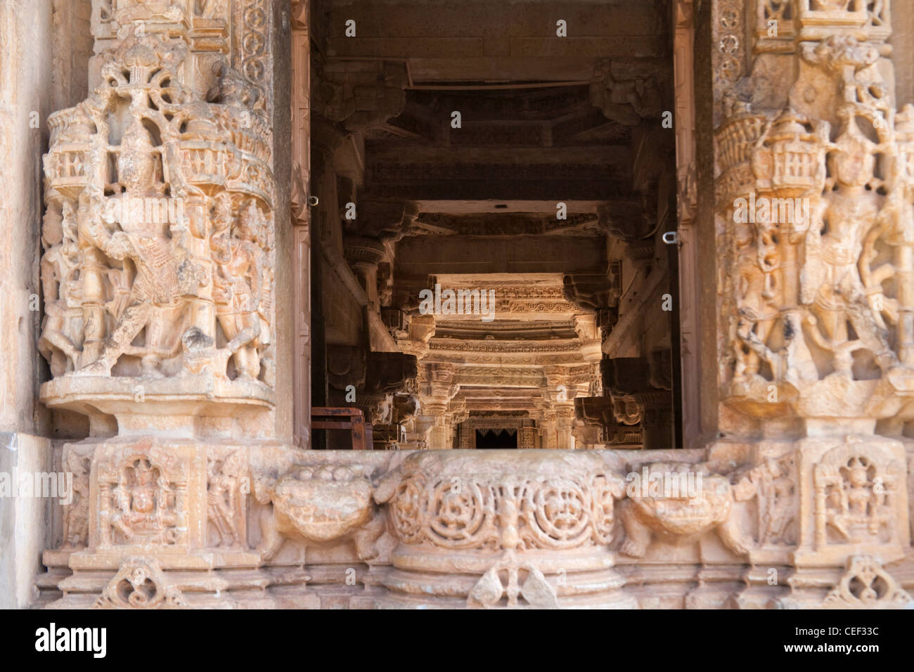 Jain Temple in Chittorgarh Fort, Rajasthan, India Stock Photo