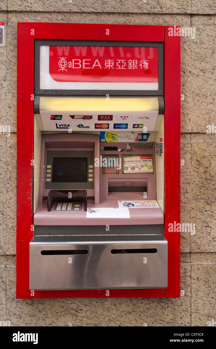 dh BEA Automated teller machine BANKING HONG KONG ATM money dispenser Cashpoint china asia Stock Photo