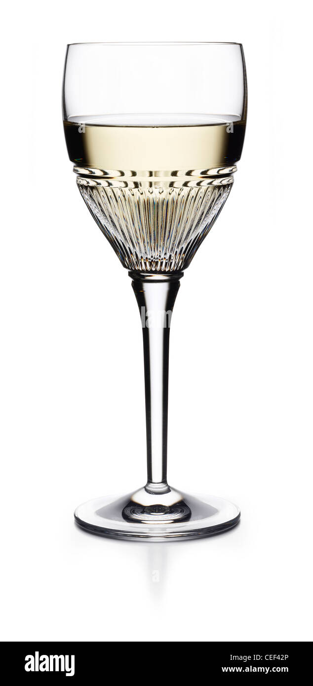 Alcoholic drinks white wine crystal glass Stock Photo