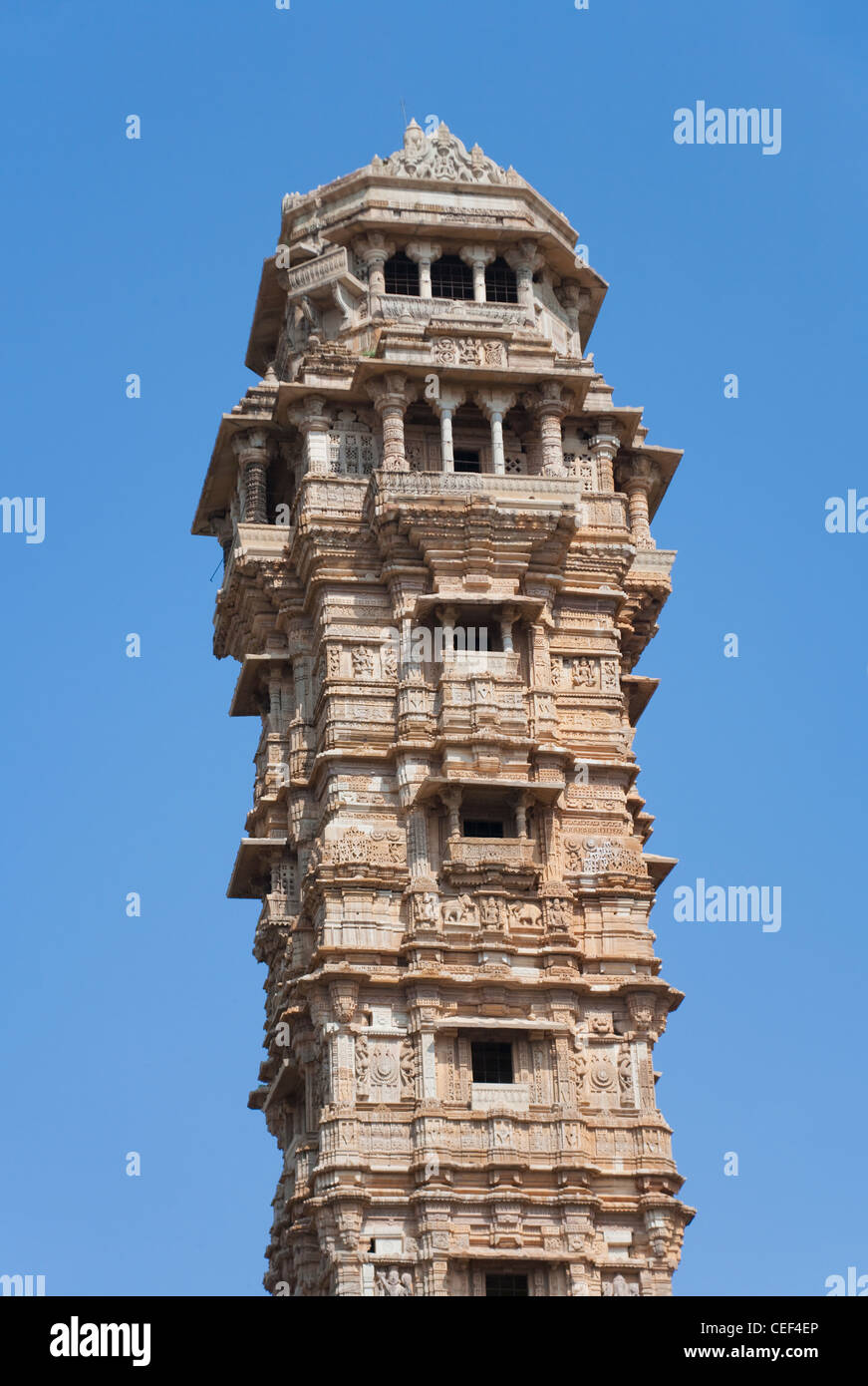 Victoria Tower in Chittorgarh Fort, Rajasthan, India Stock Photo