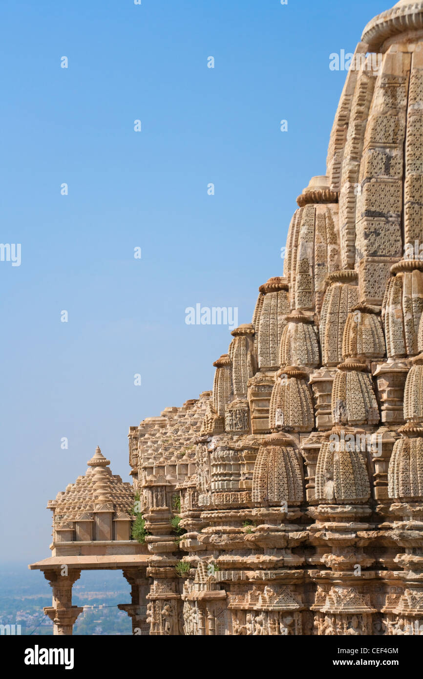 Jain temple in Chittorgarh Fort, Rajasthan, India Stock Photo