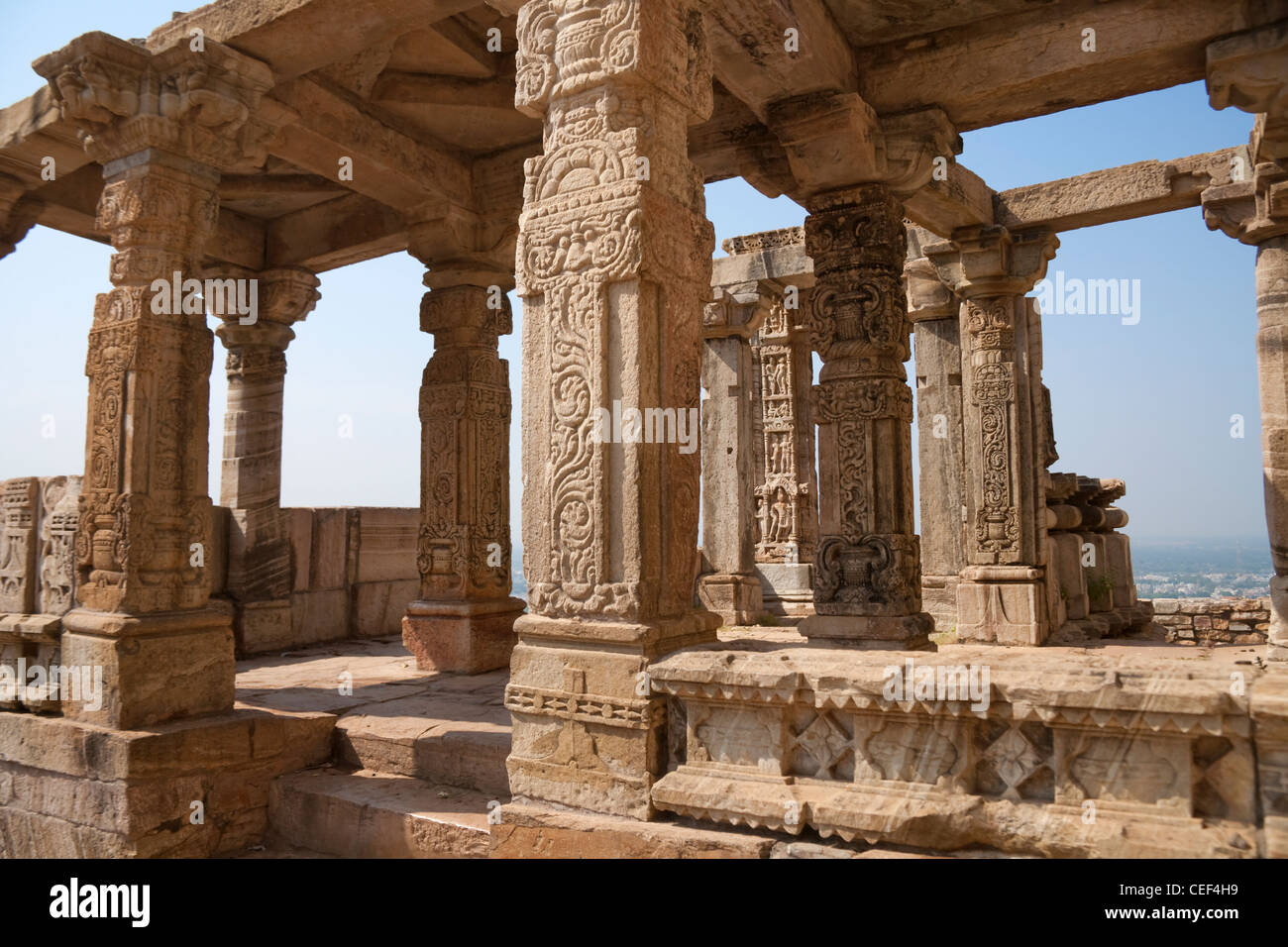Jain temple in Chittorgarh Fort, Rajasthan, India Stock Photo