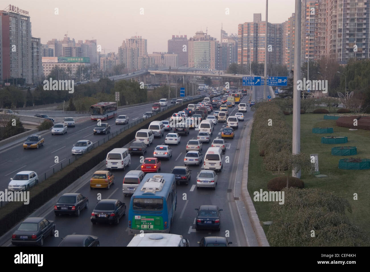 Beijing traffic jam Stock Photo