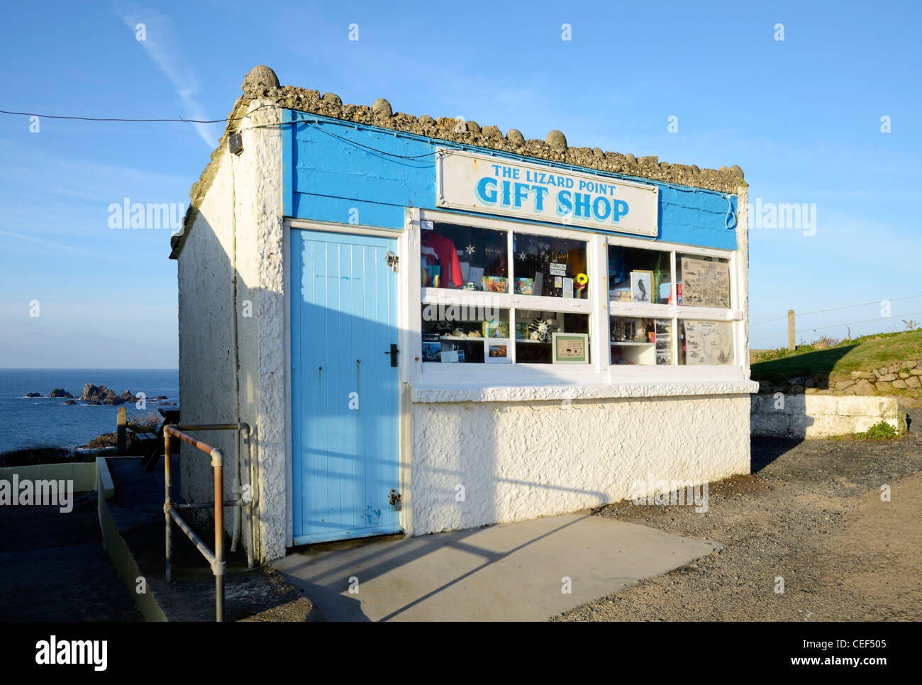 The small gift shop at Lizard Point in Cornwall, UK Stock Photo