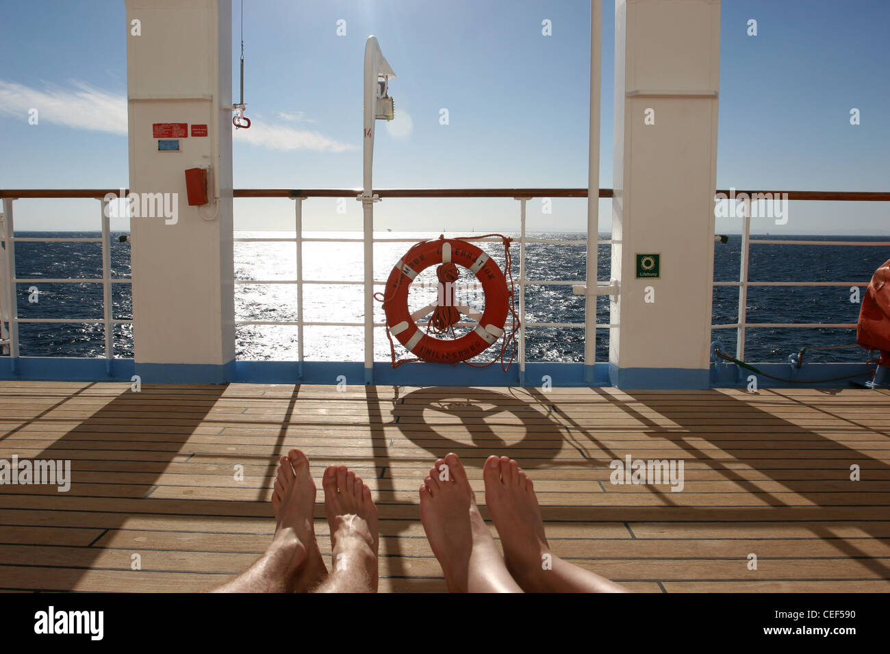 Cruise ship deck woman hi-res stock photography and images - Alamy