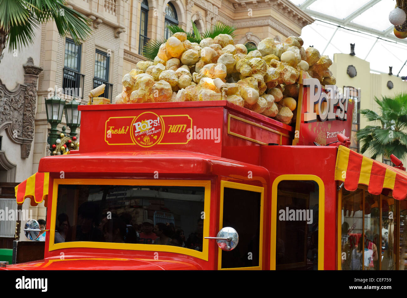 Popcorn display, Universal Studios, Singapore Stock Photo Alamy