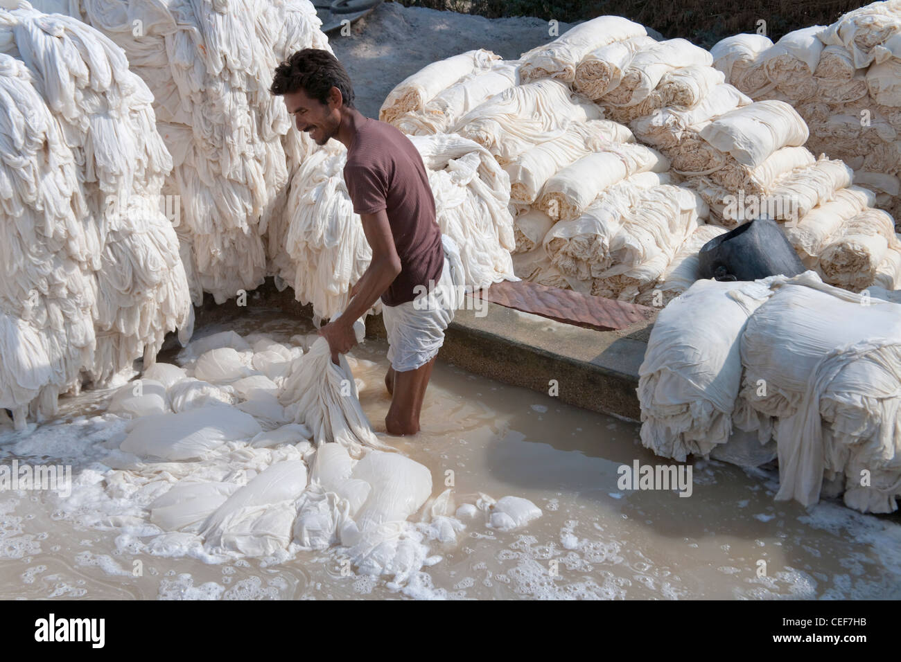 Bleaching cloth at local fabric printing Pali, Rajasthan