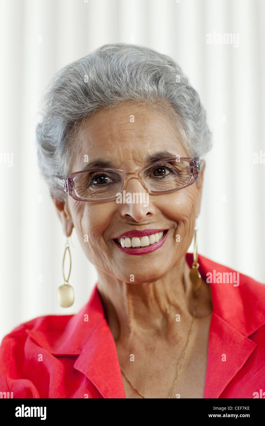 Stylish senior Black woman Portrait Stock Photo