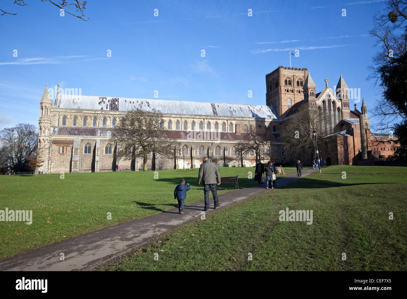 The Cathedral and Abbey Church of St Alban, Hertfordshire, England, UK Stock Photo
