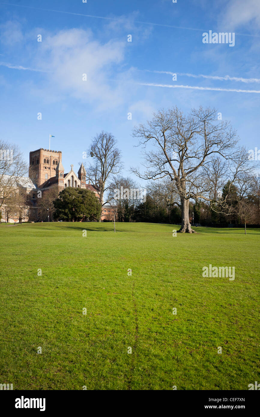 The Cathedral and Abbey Church of St Alban, Herfortshire, England, UK Stock Photo