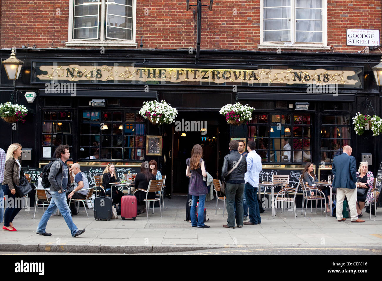 The Fitzrovia, traditional English pub on Goodge Street, London, England, UK. Stock Photo