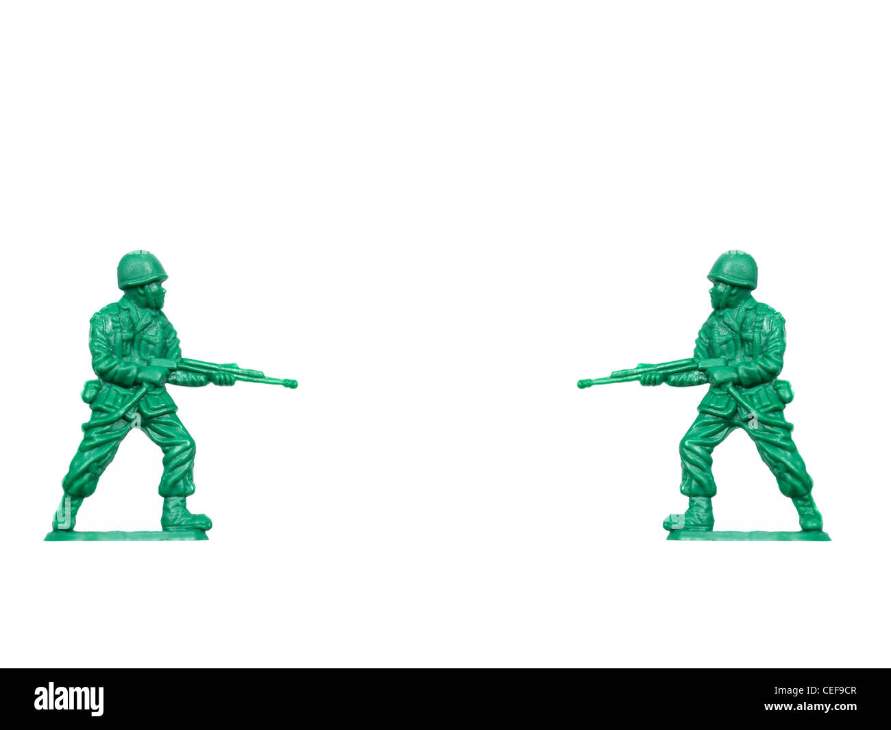 Toy soldiers isolated against a white background Stock Photo