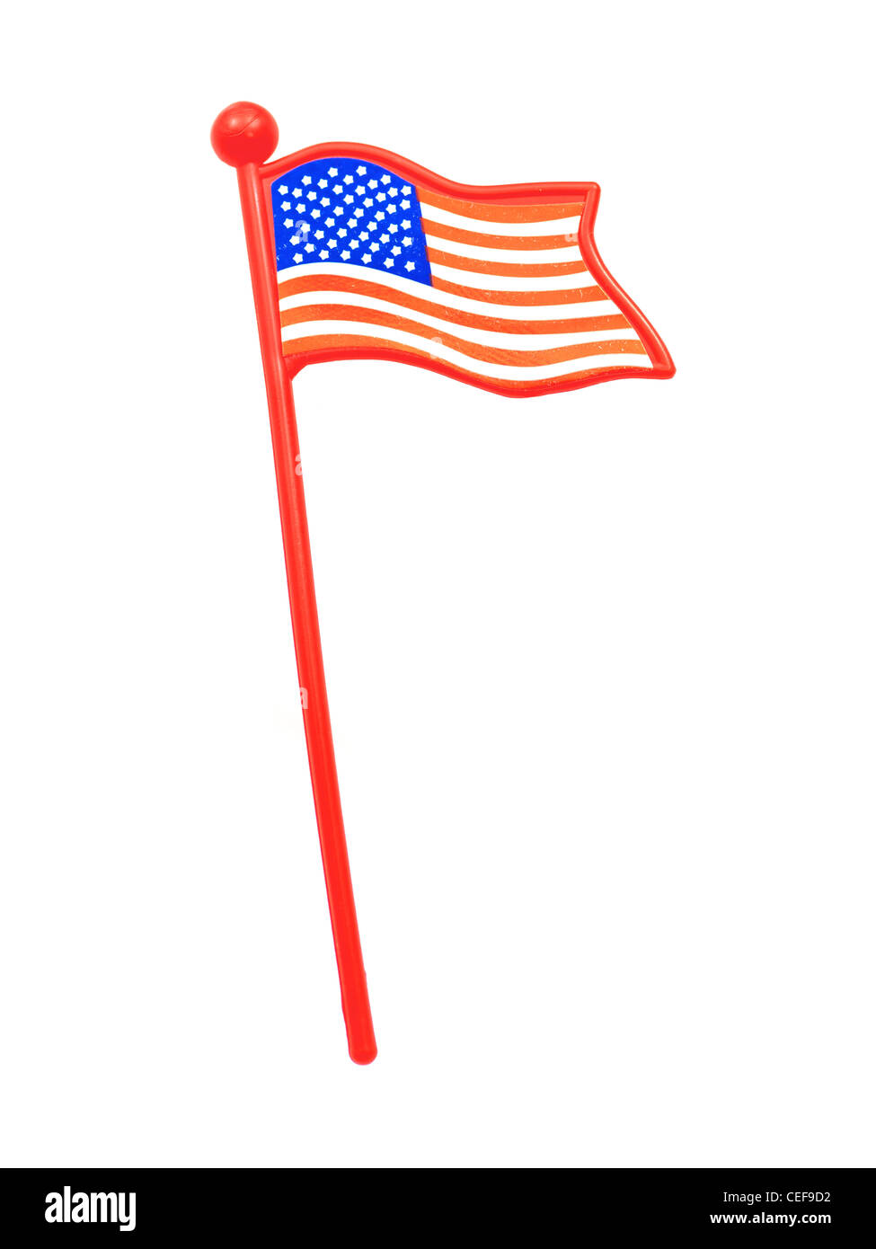 A toy American flag isolated against a white background Stock Photo - Alamy