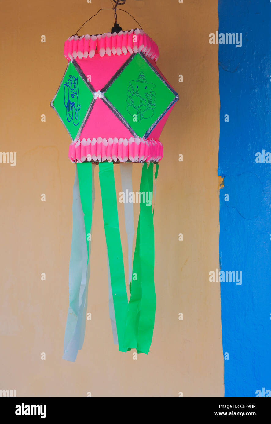 Lantern celebrating Diwali, Festival of Lights, Goa, India Stock Photo