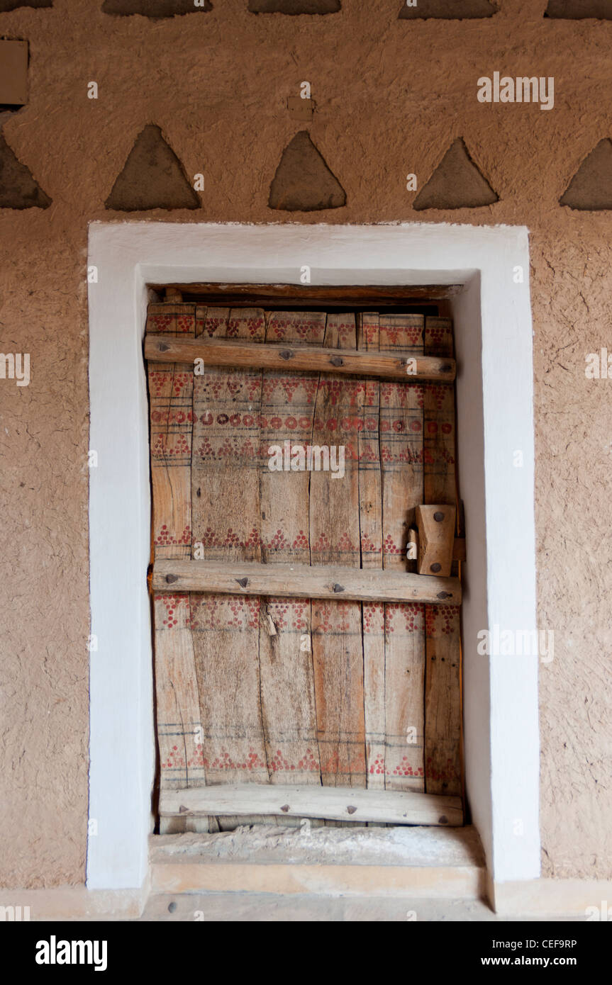a painted door in Al Masmak fort in Riyadh city, Saudi Arabia Stock Photo