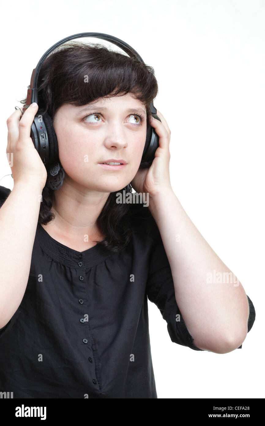 Black girl listening music hi-res stock photography and images - Alamy