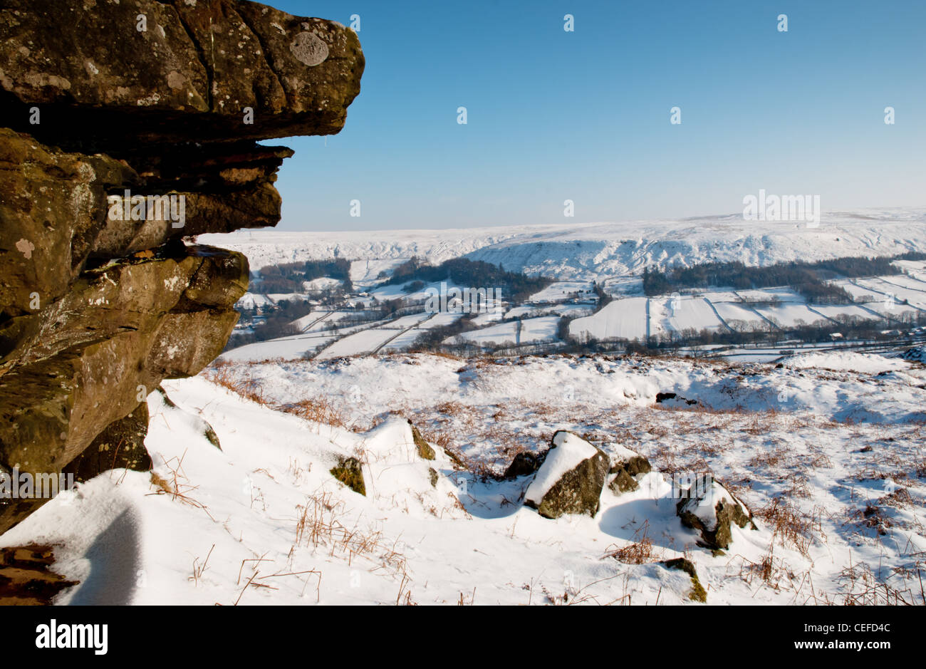 Danby dale in the snow. Stock Photo