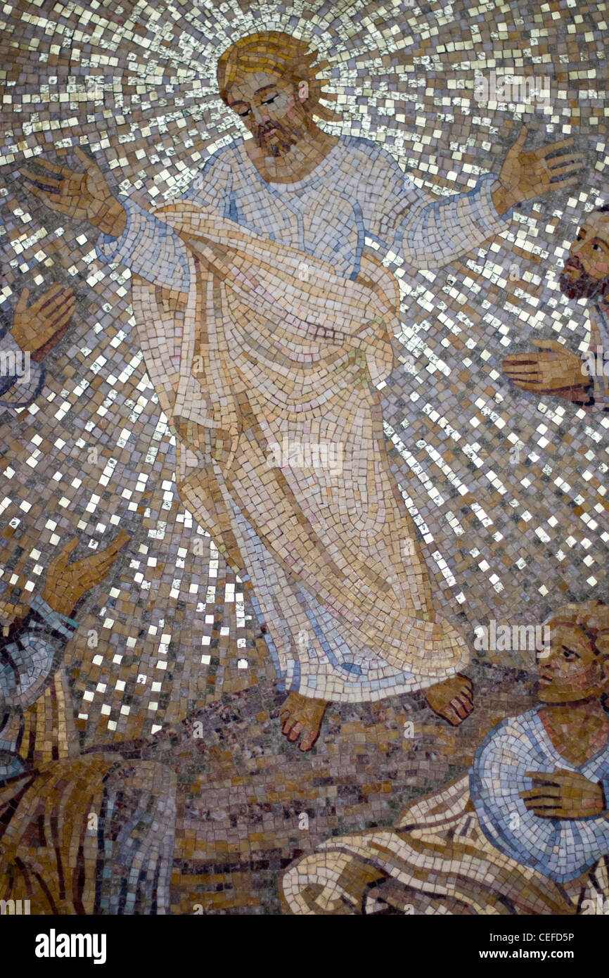 Papal Basilica of Saint Peter  Saint Peter's Basilica Rome Italy Vatican city Tiled Mural of Jesus Christ Stock Photo
