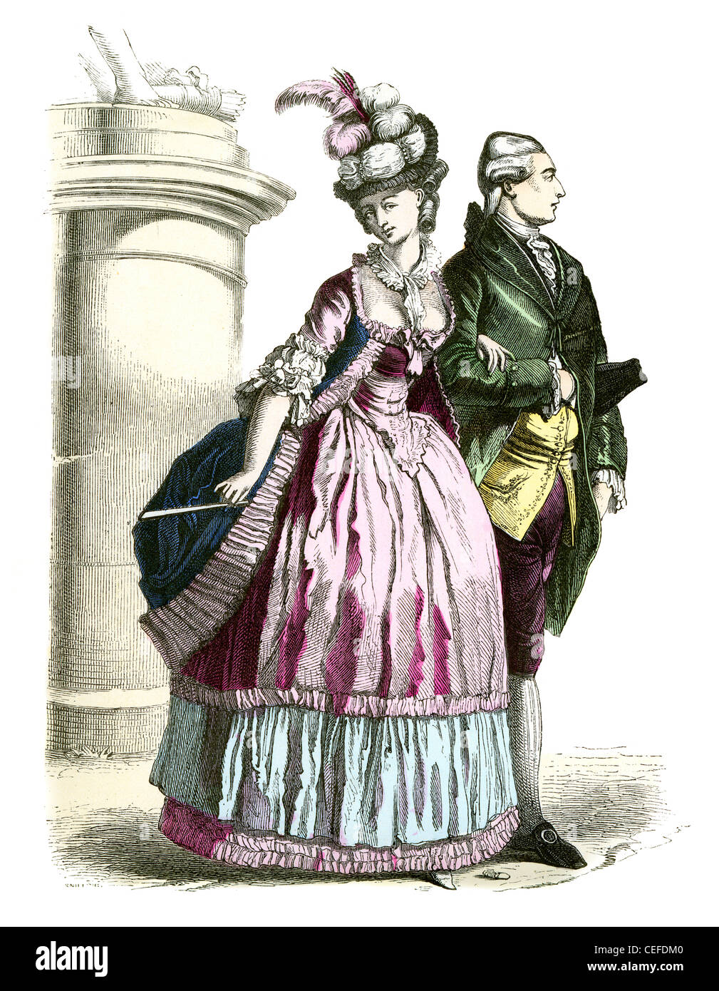 A couple in the fashion of pre-1780 Stock Photo