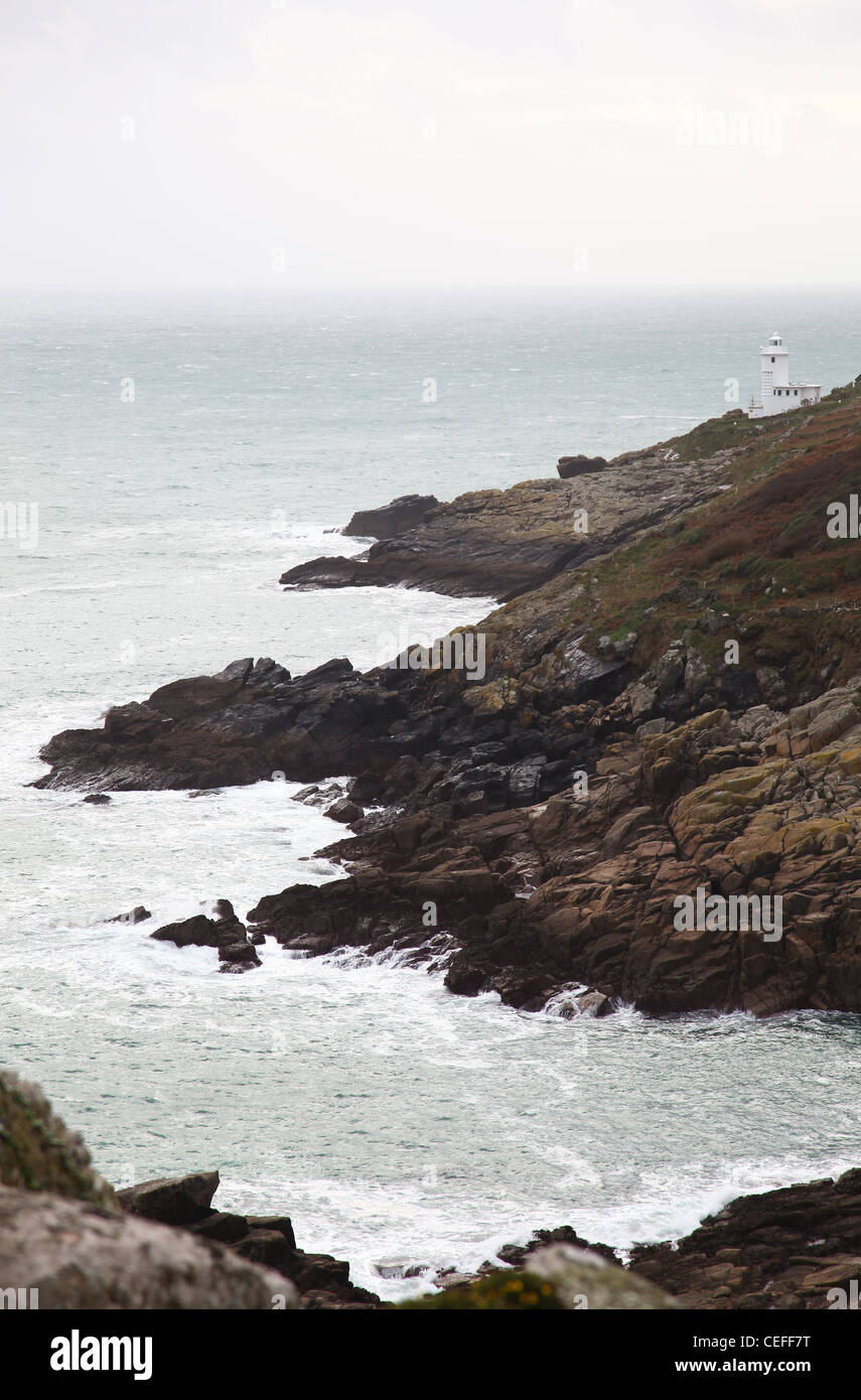 The rocks and coast at Tater Du Lighthouse near to Lamorna Cove