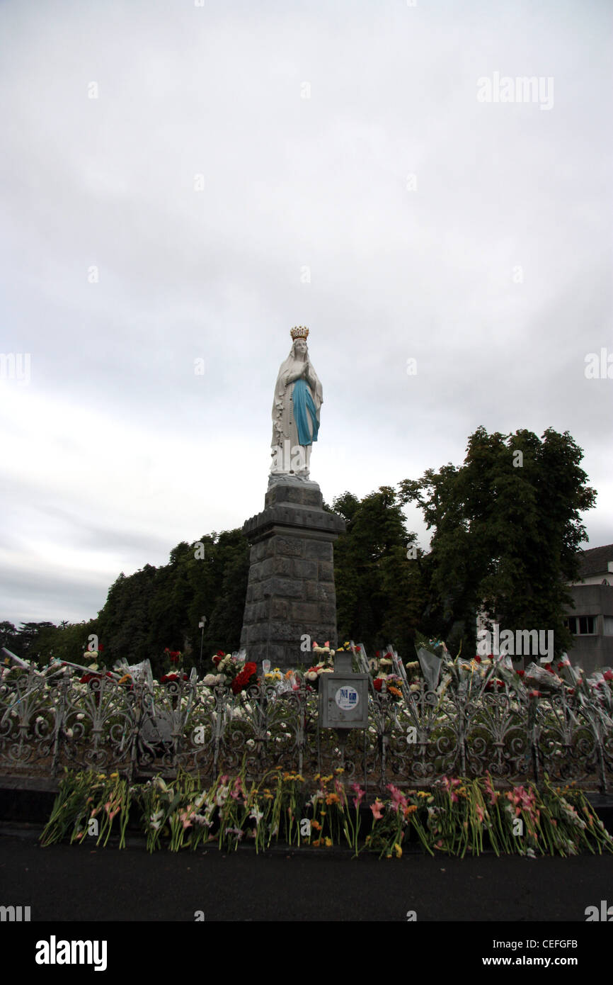 Maria statue in Lourdes in France Stock Photo