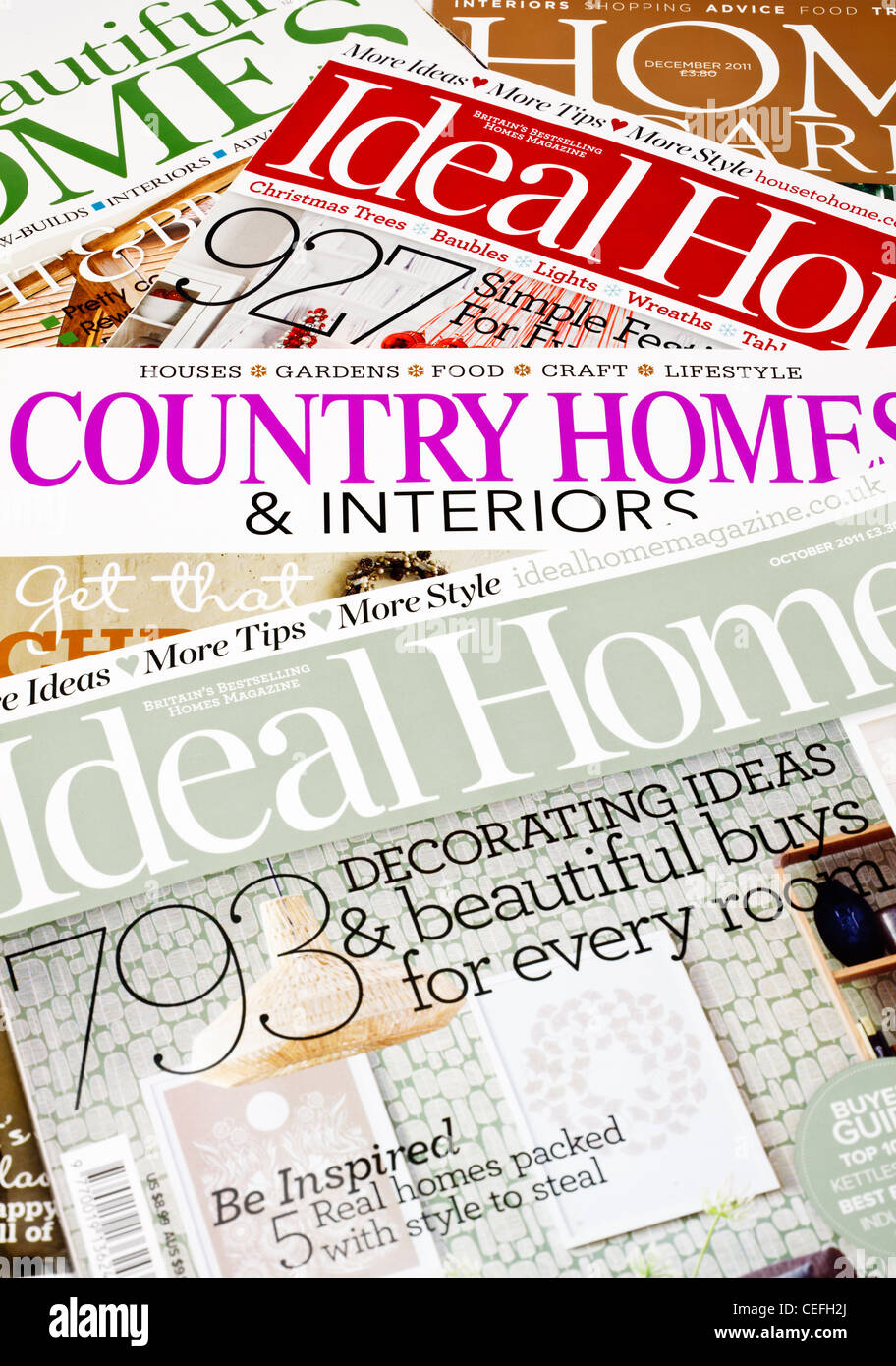 House interiors magazines selection Stock Photo