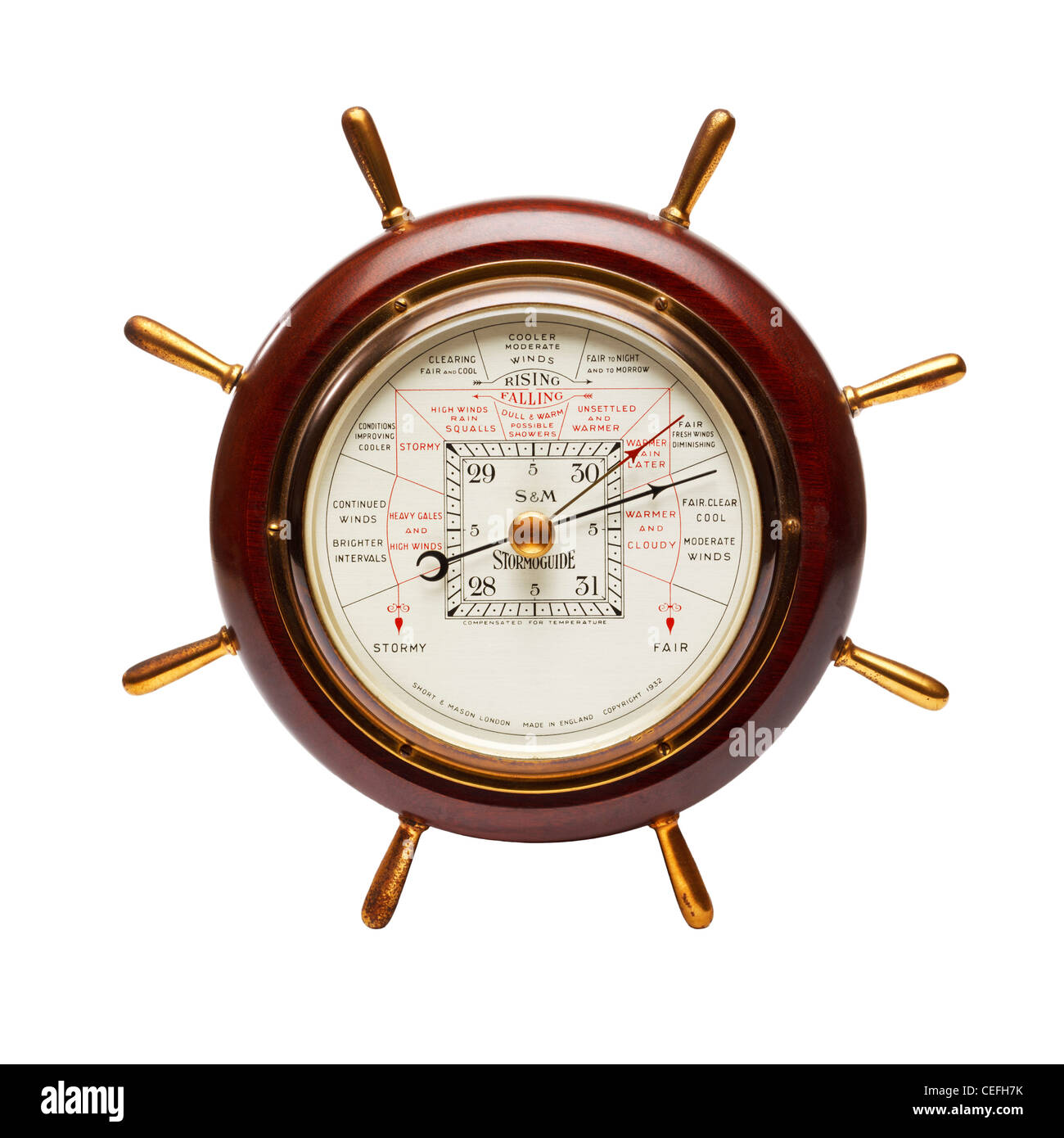 Barometer on white background Stock Photo