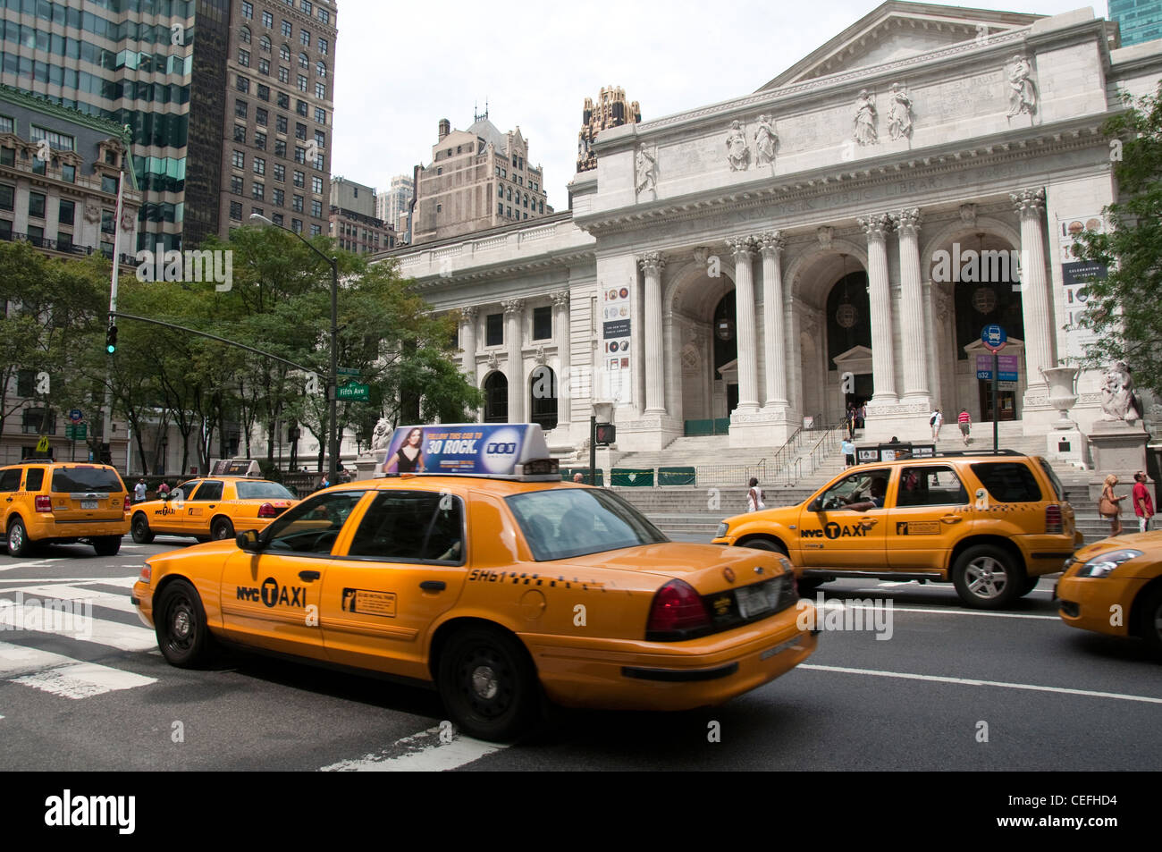 Yellow Cabs On Fifth Avenue In New York City Usa Stock Photo Alamy